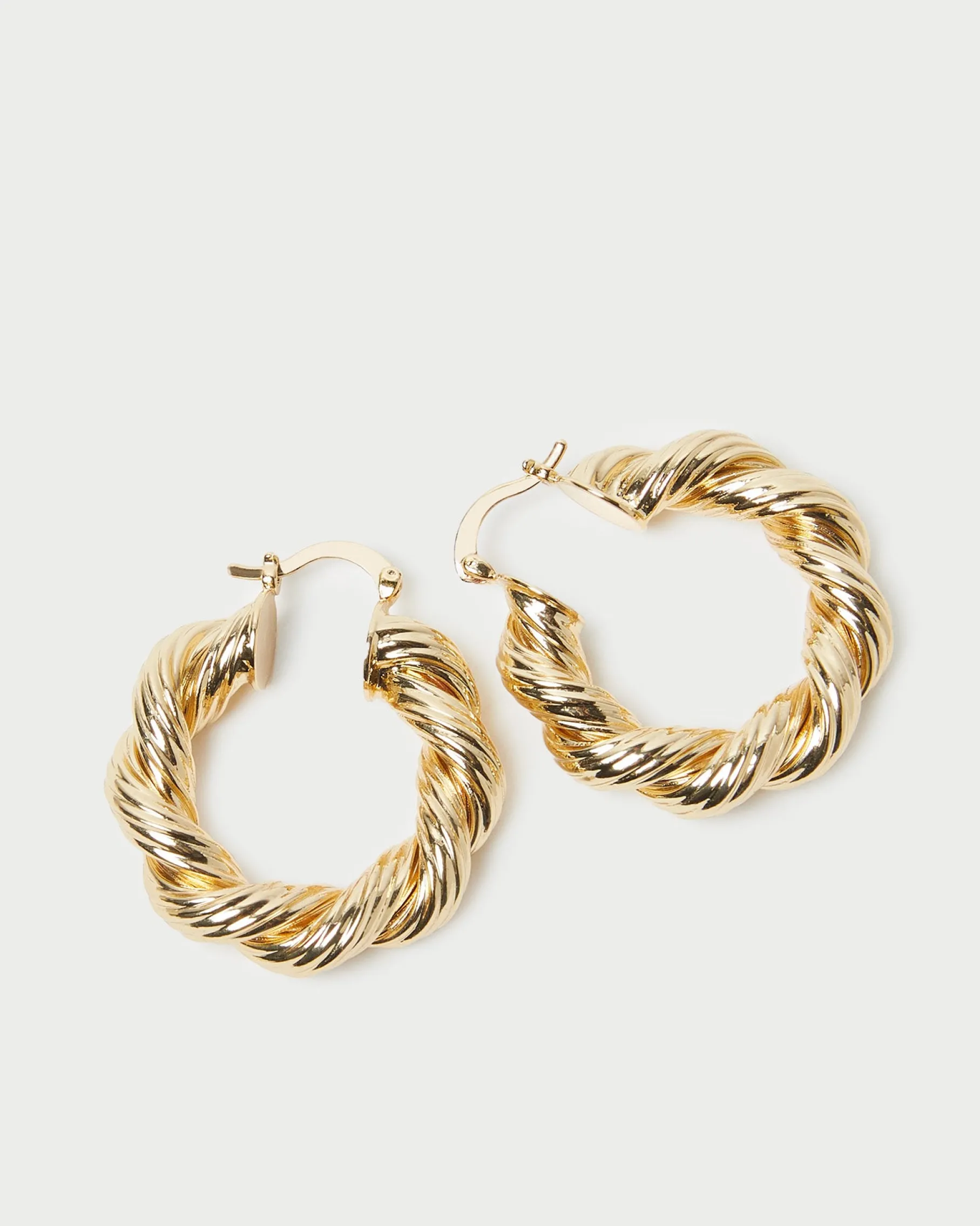 Atticus Gold Twisted Hoop Earrings