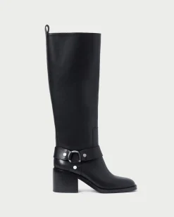 Audrey Black Tall Engineer Boot