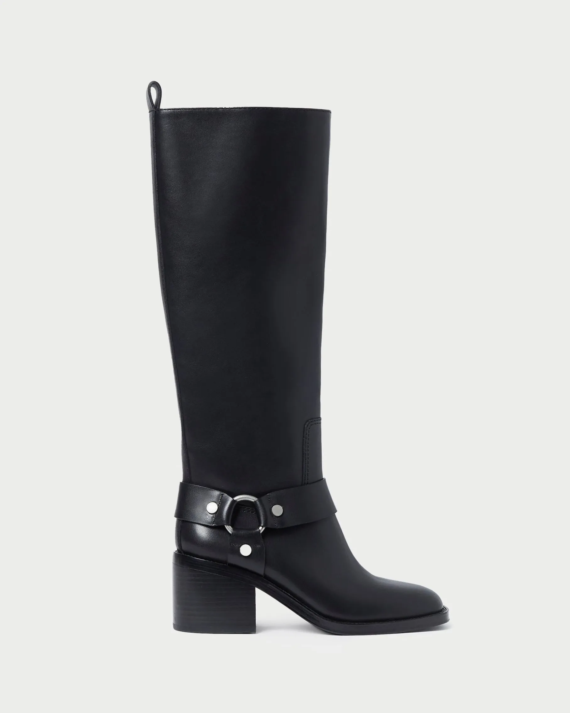Audrey Black Tall Engineer Boot