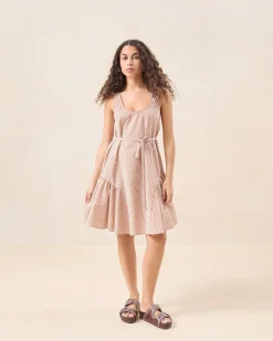 Avi Brown Gingham Swing Dress