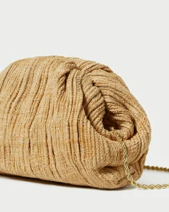 Bailey Natural Pleated Dome Clutch