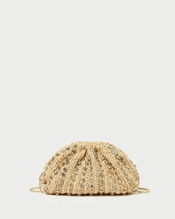 Bailey Natural Pleated Dome Clutch