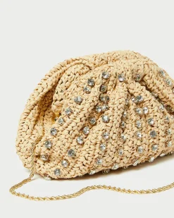 Bailey Natural/Crystal Dome Clutch