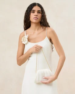 Bailey Natural/Crystal Dome Clutch