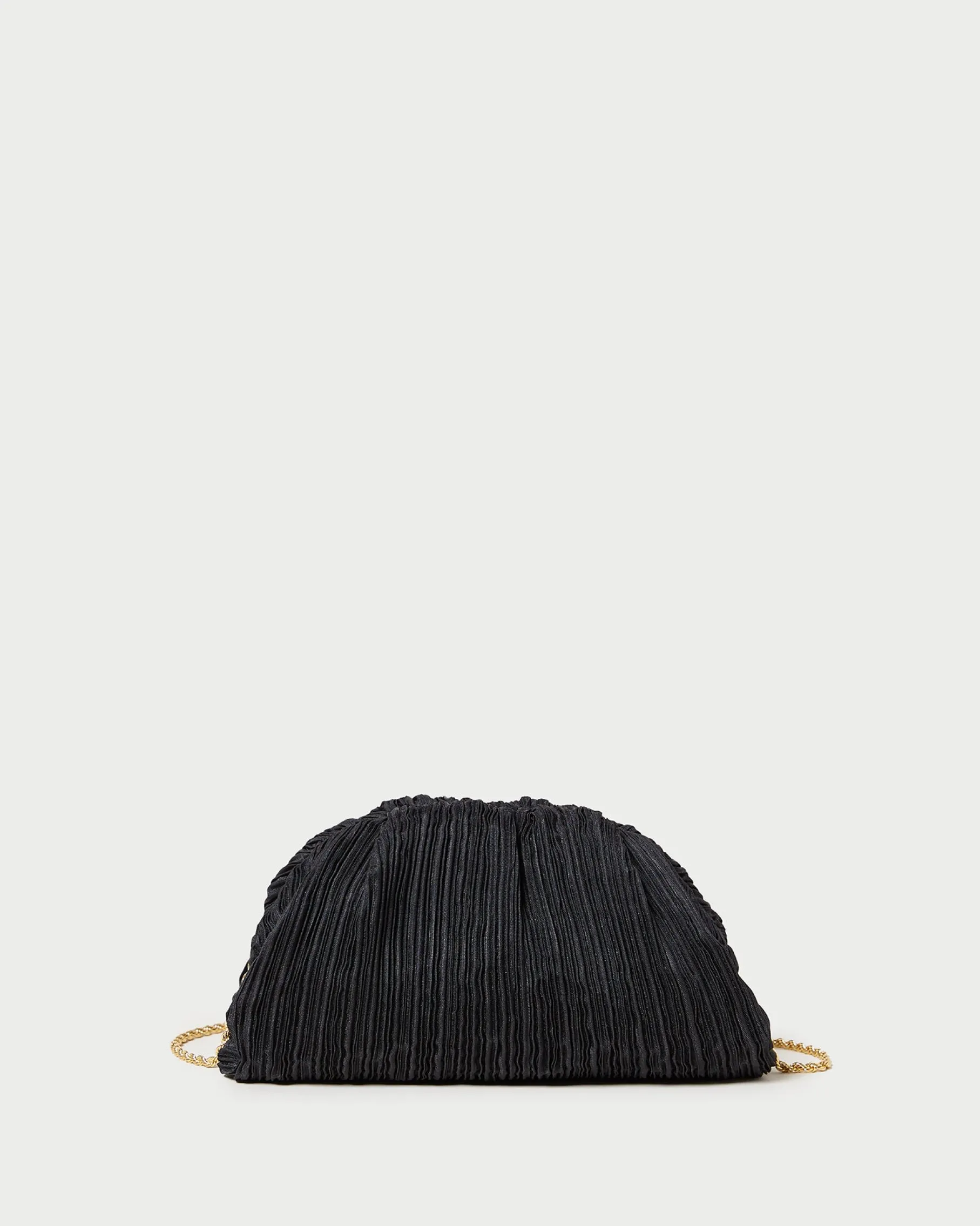 Bailey White Pleated Dome Clutch
