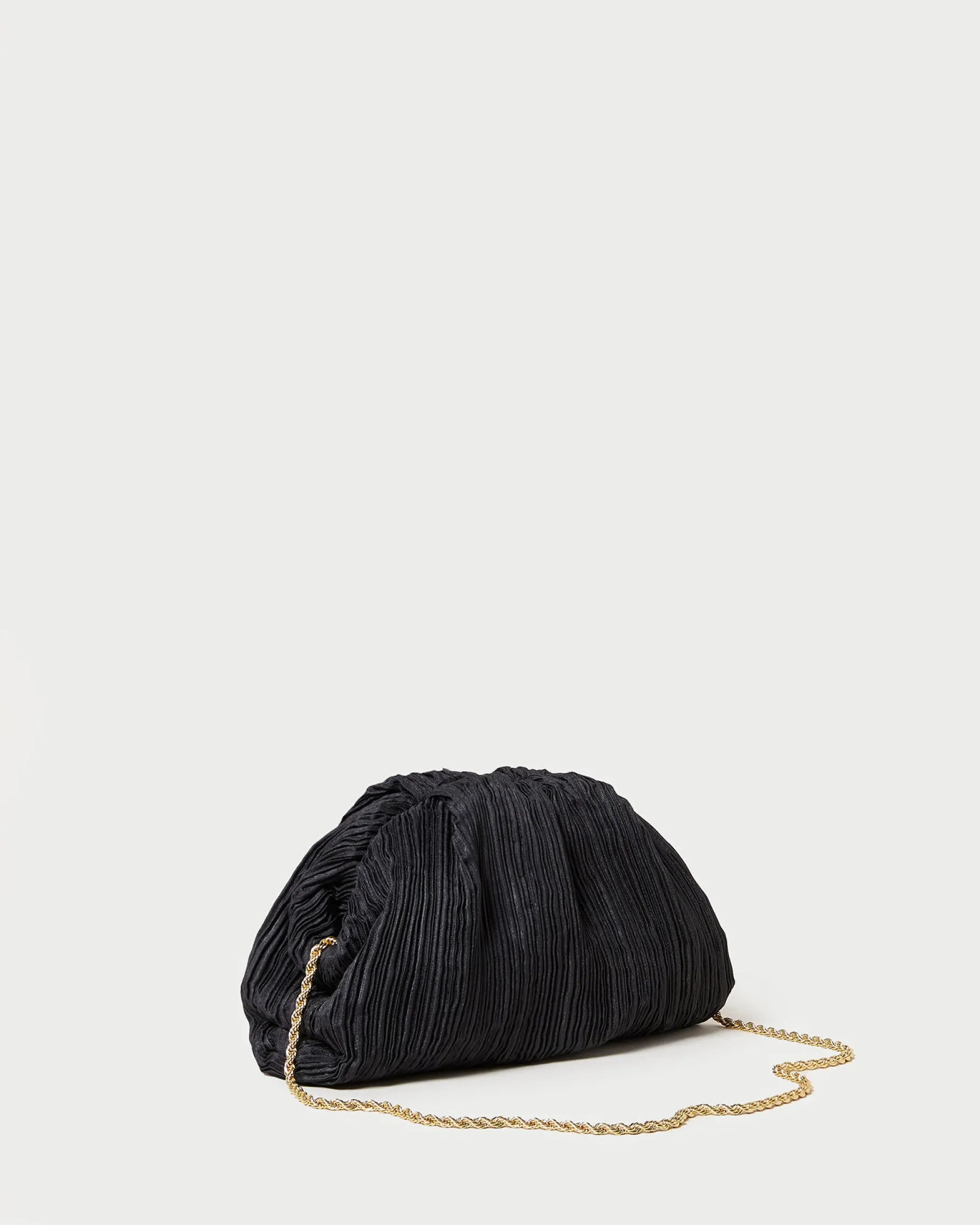 Bailey White Pleated Dome Clutch