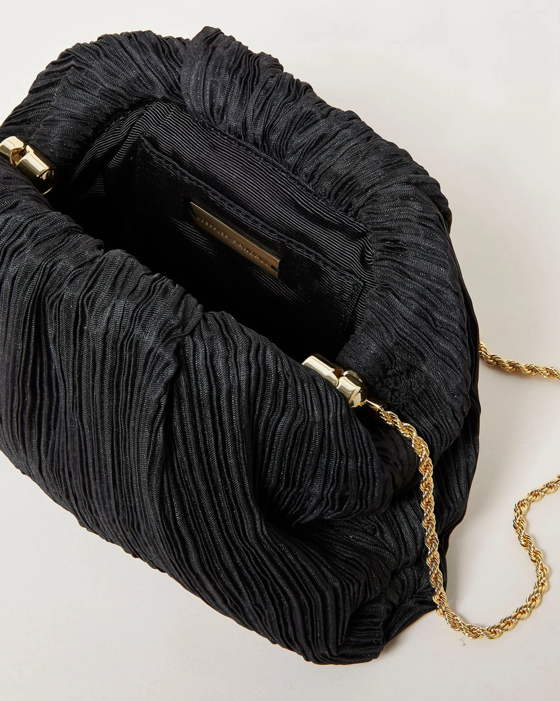 Bailey White Pleated Dome Clutch