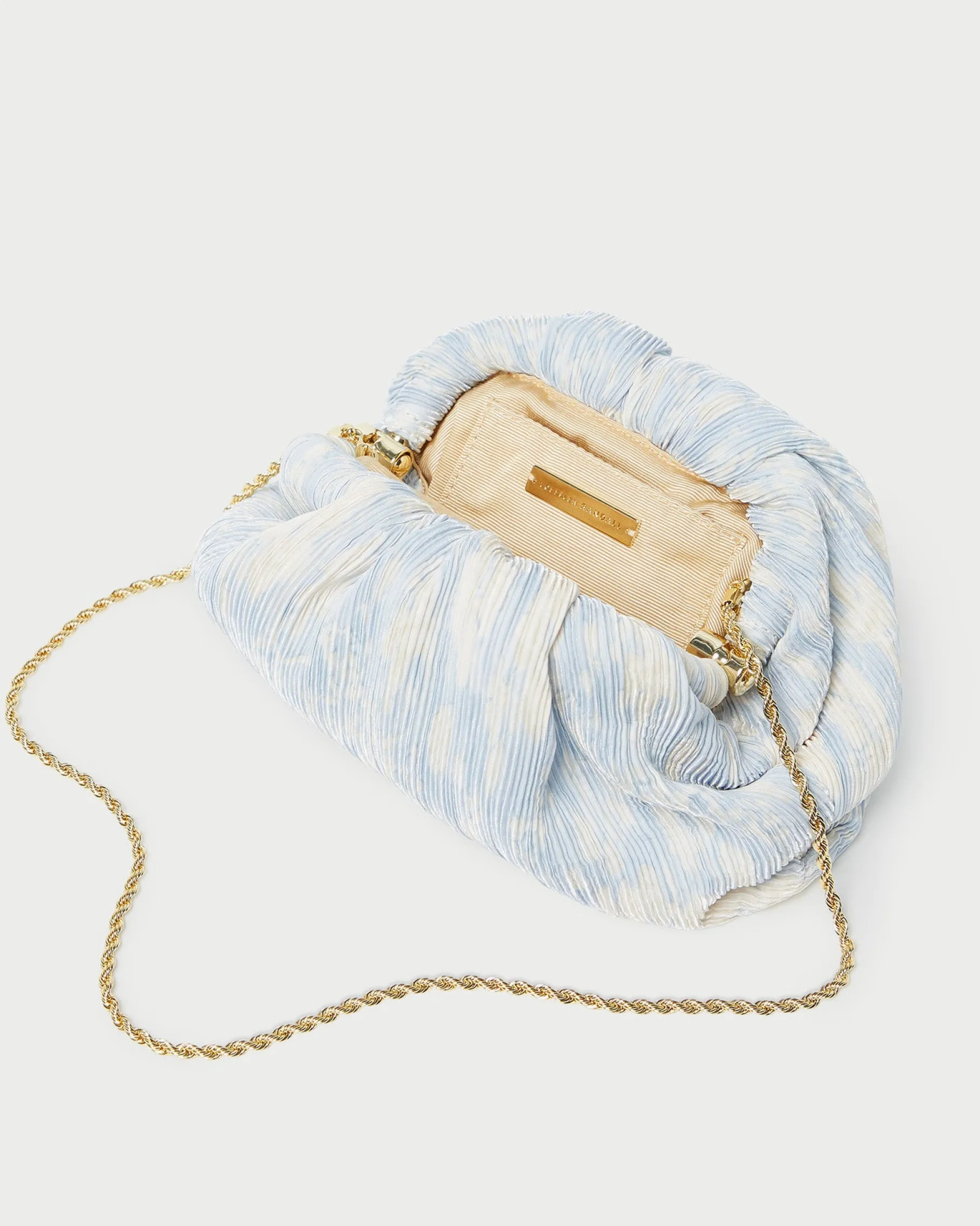 Bailey White Pleated Dome Clutch