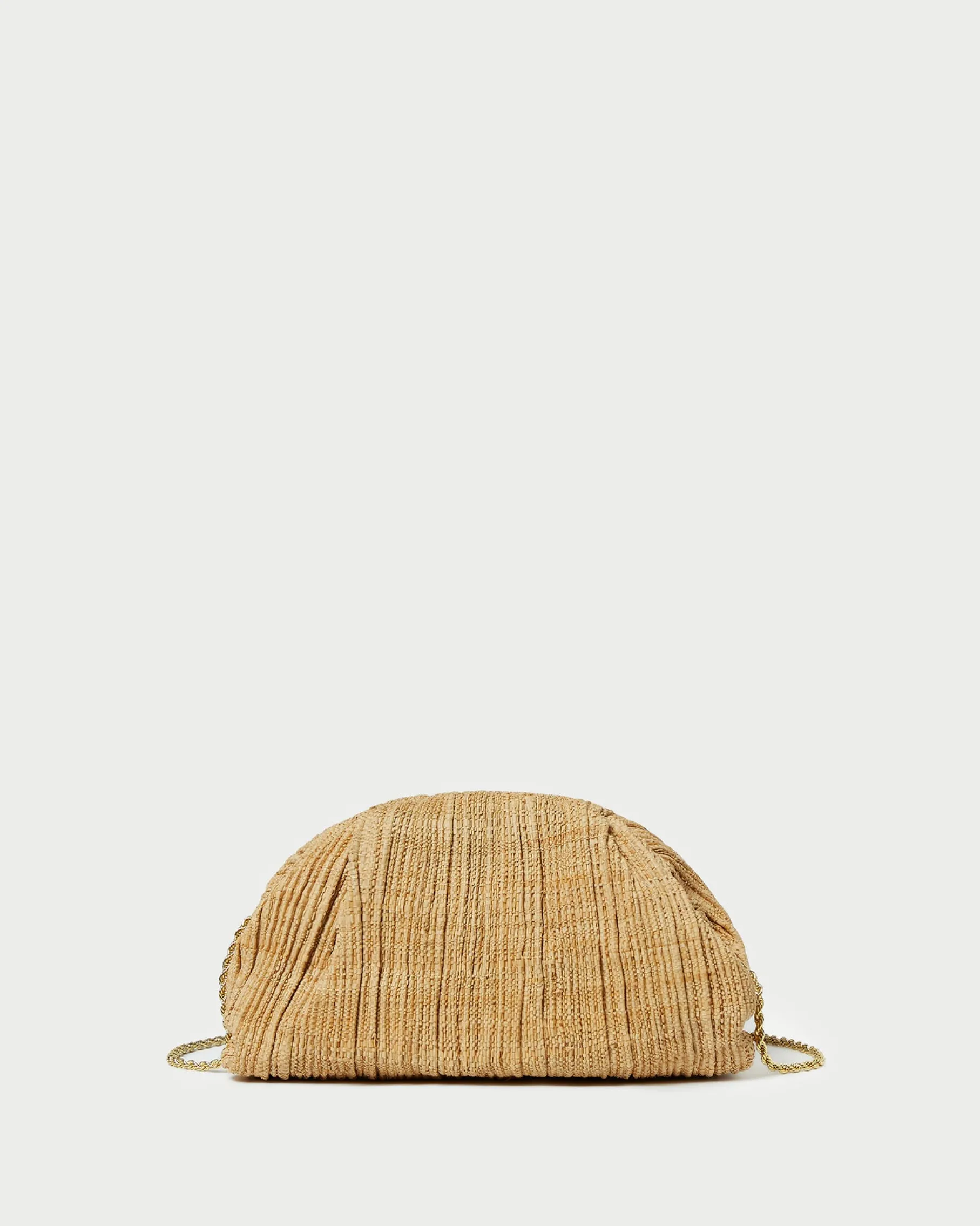 Bailey White Pleated Dome Clutch