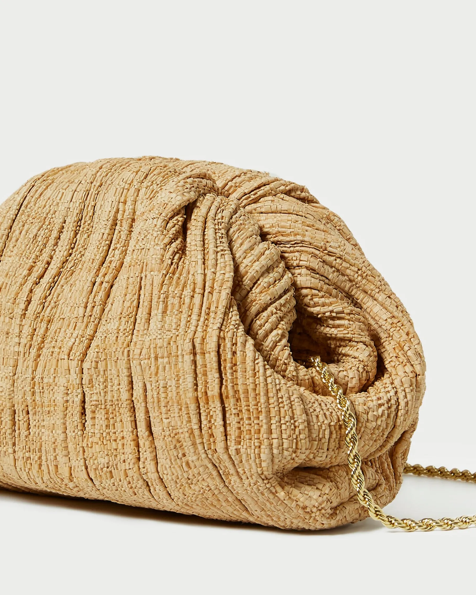 Bailey White Pleated Dome Clutch