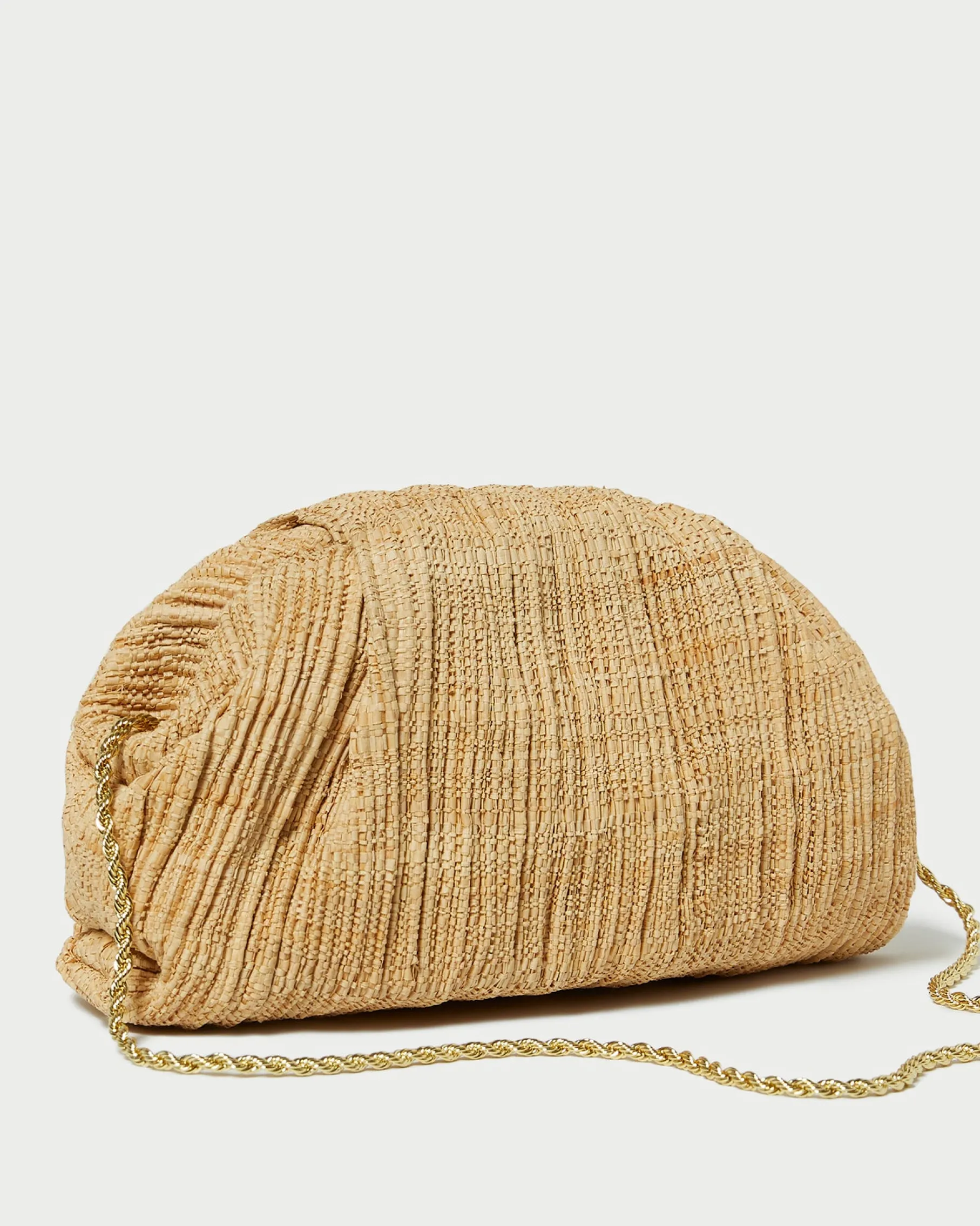 Bailey White Pleated Dome Clutch