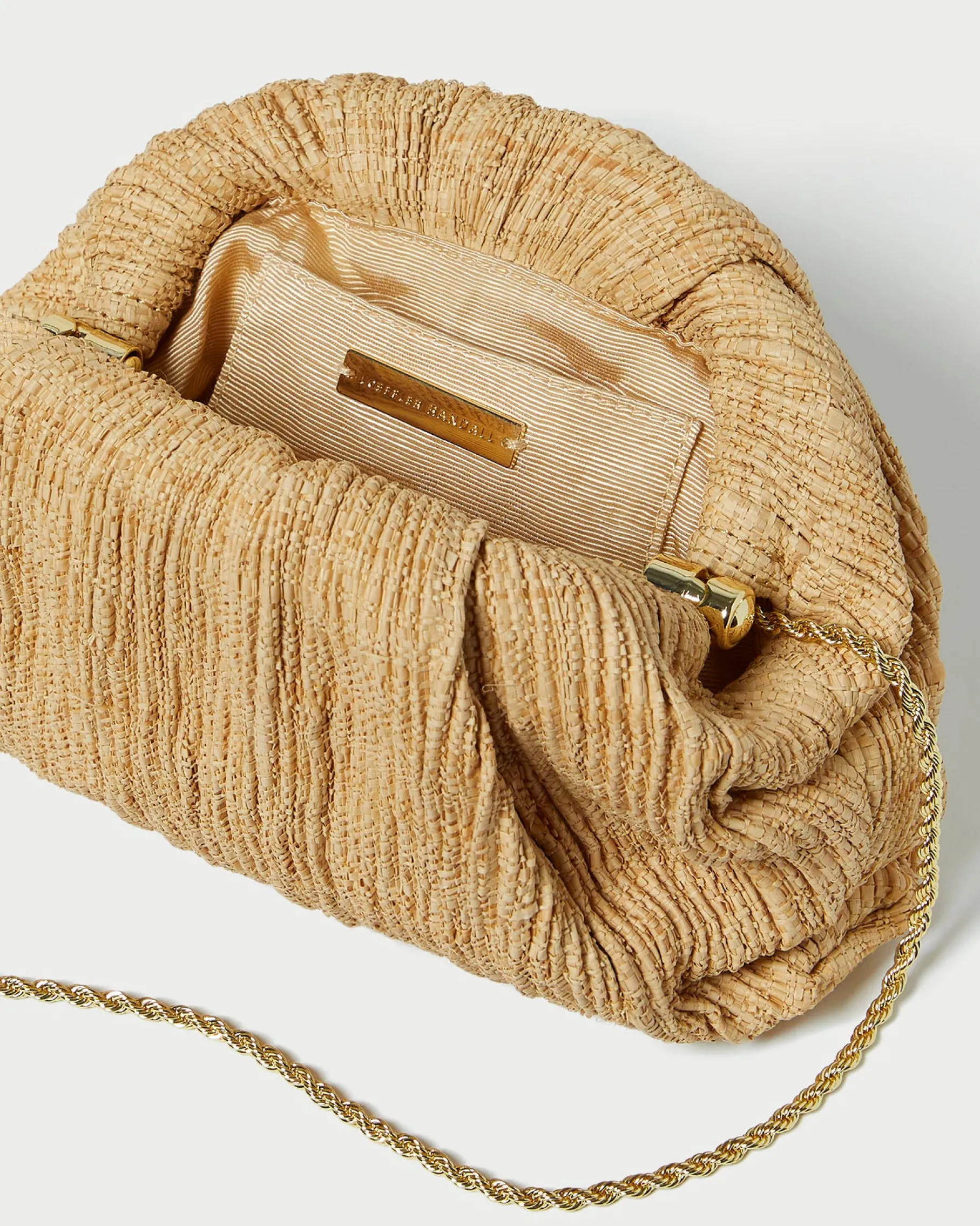 Bailey White Pleated Dome Clutch