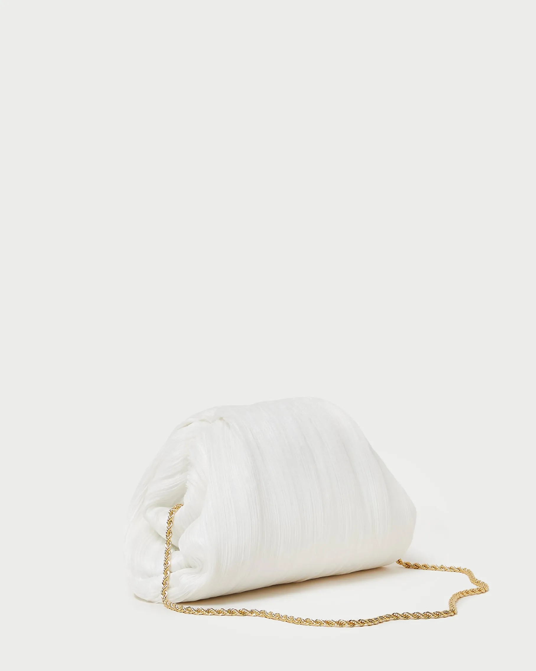 Bailey White Pleated Dome Clutch
