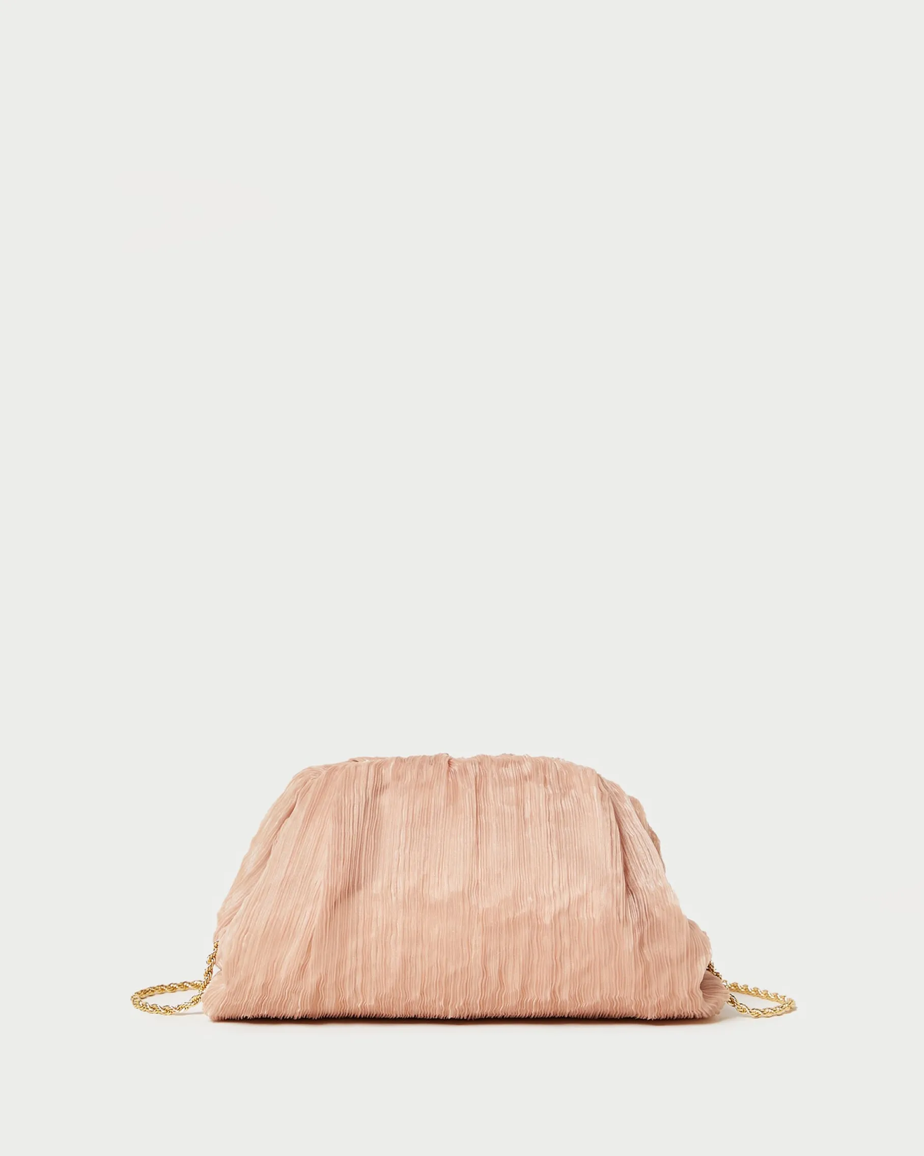 Bailey White Pleated Dome Clutch