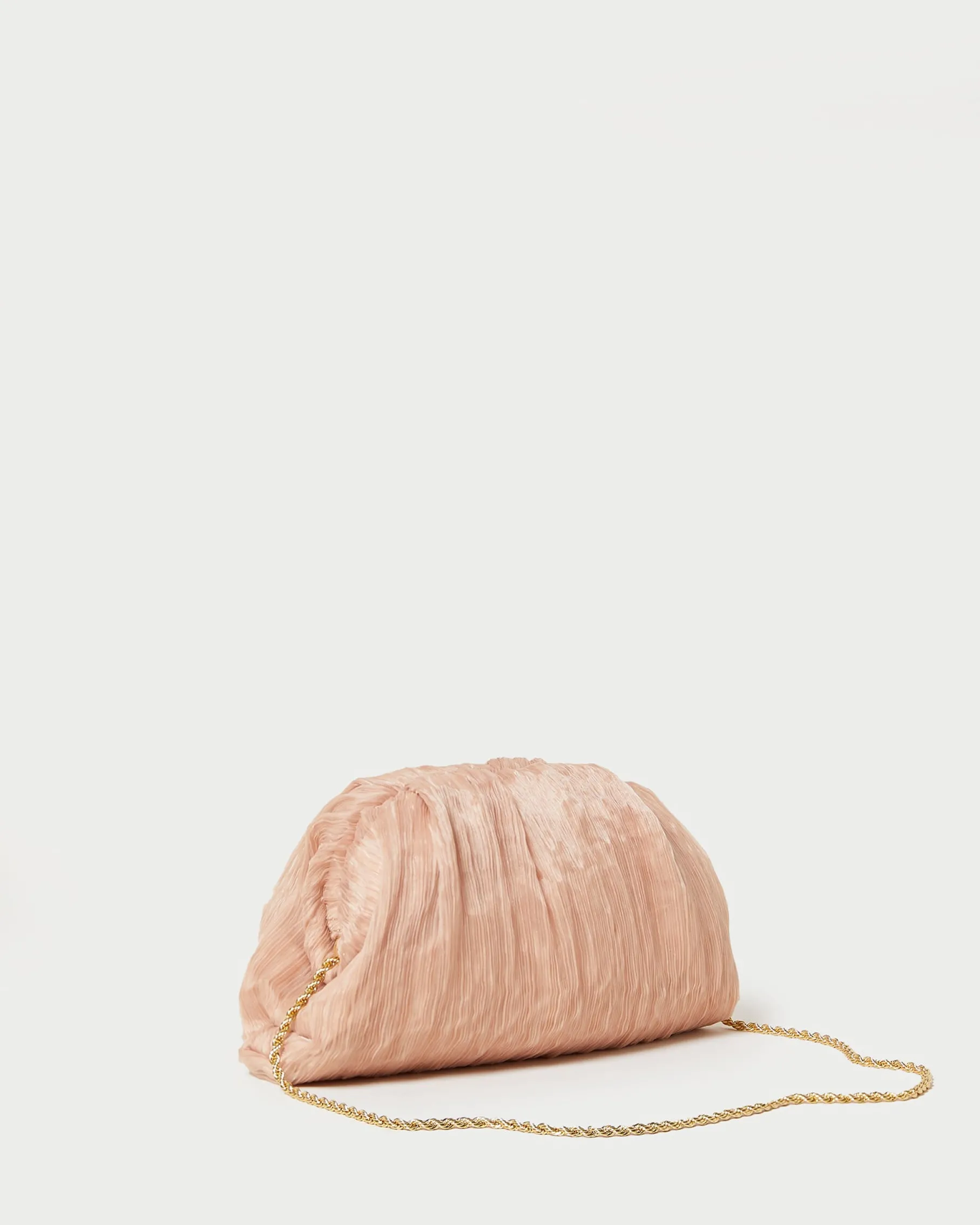Bailey White Pleated Dome Clutch