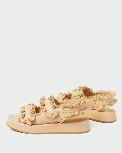 Blaise Brown Raffia Platform Sandal