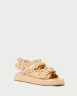Blaise Brown Raffia Platform Sandal