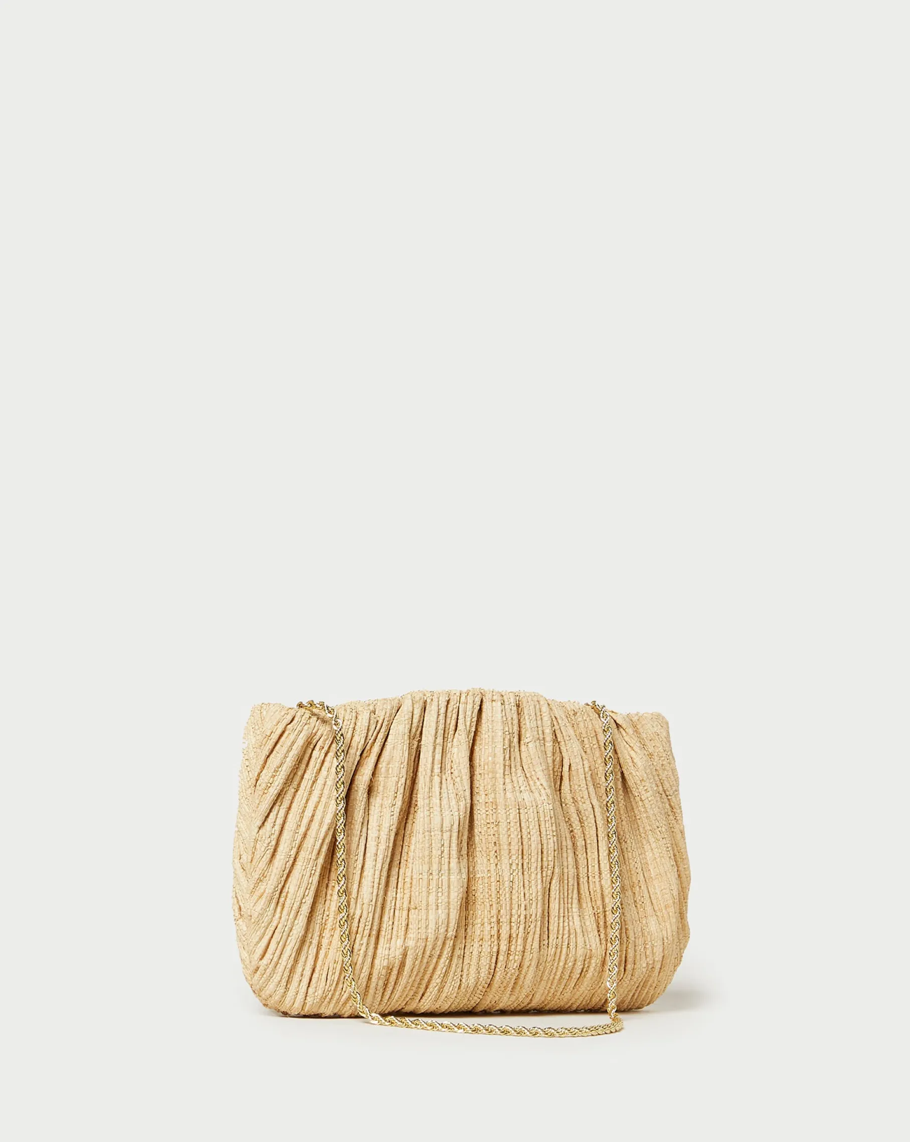 Brit Brown Gingham Pleated Clutch