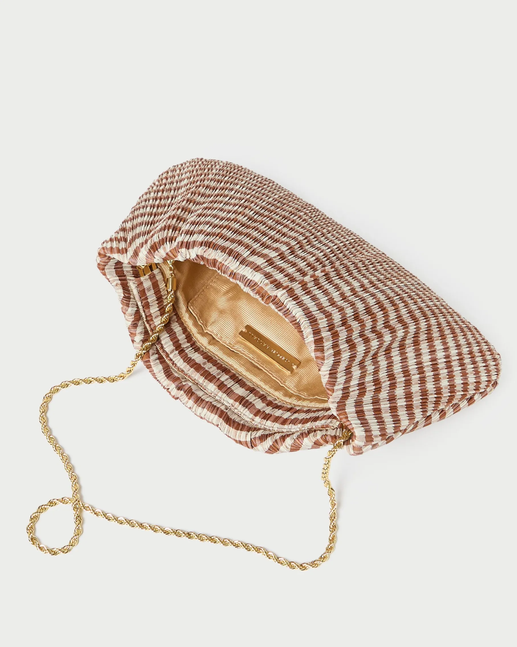 Brit Brown Gingham Pleated Clutch