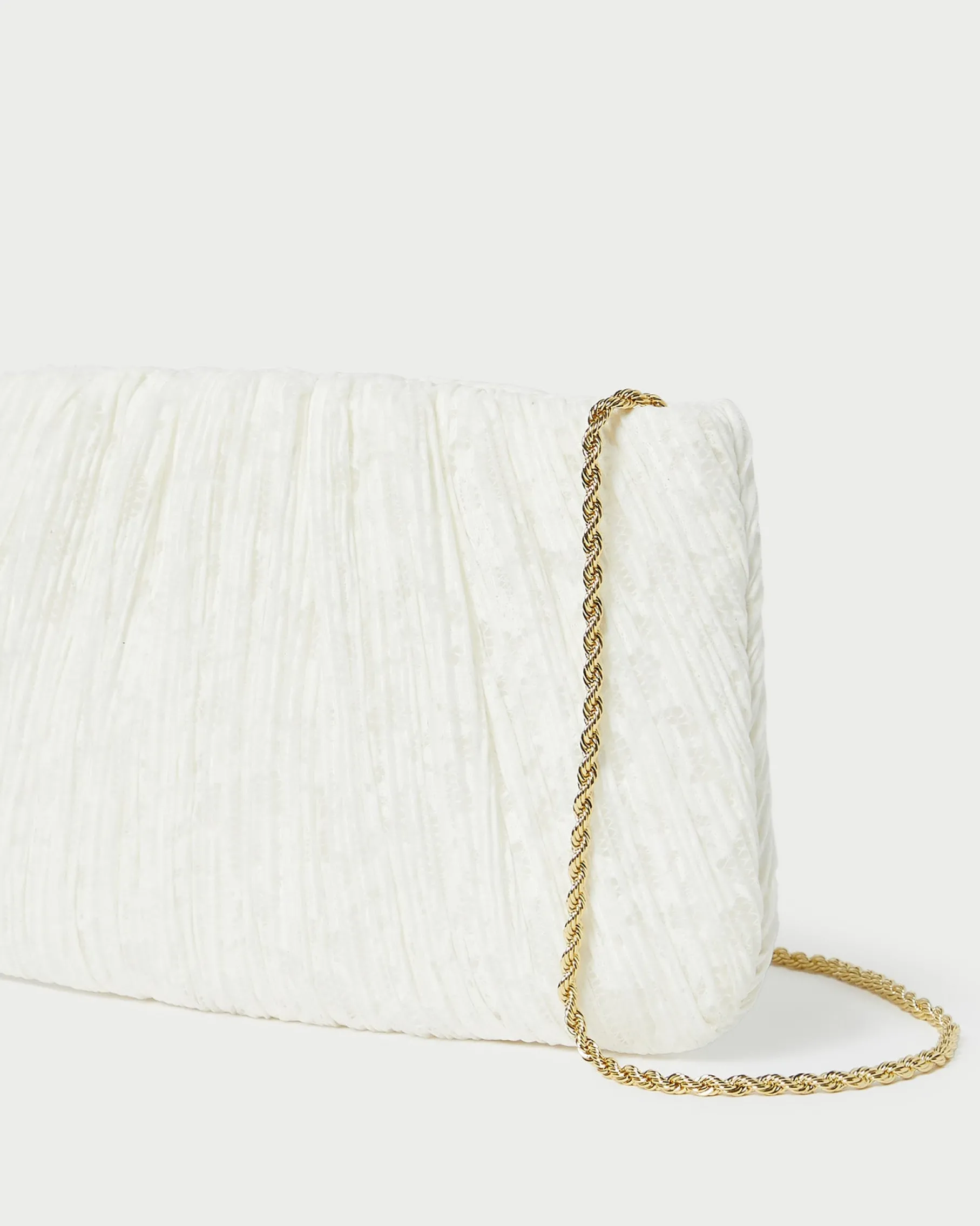 Brit Pearl Flat Pleated Clutch