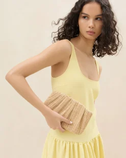 Brit Sage Flat Pleated Clutch