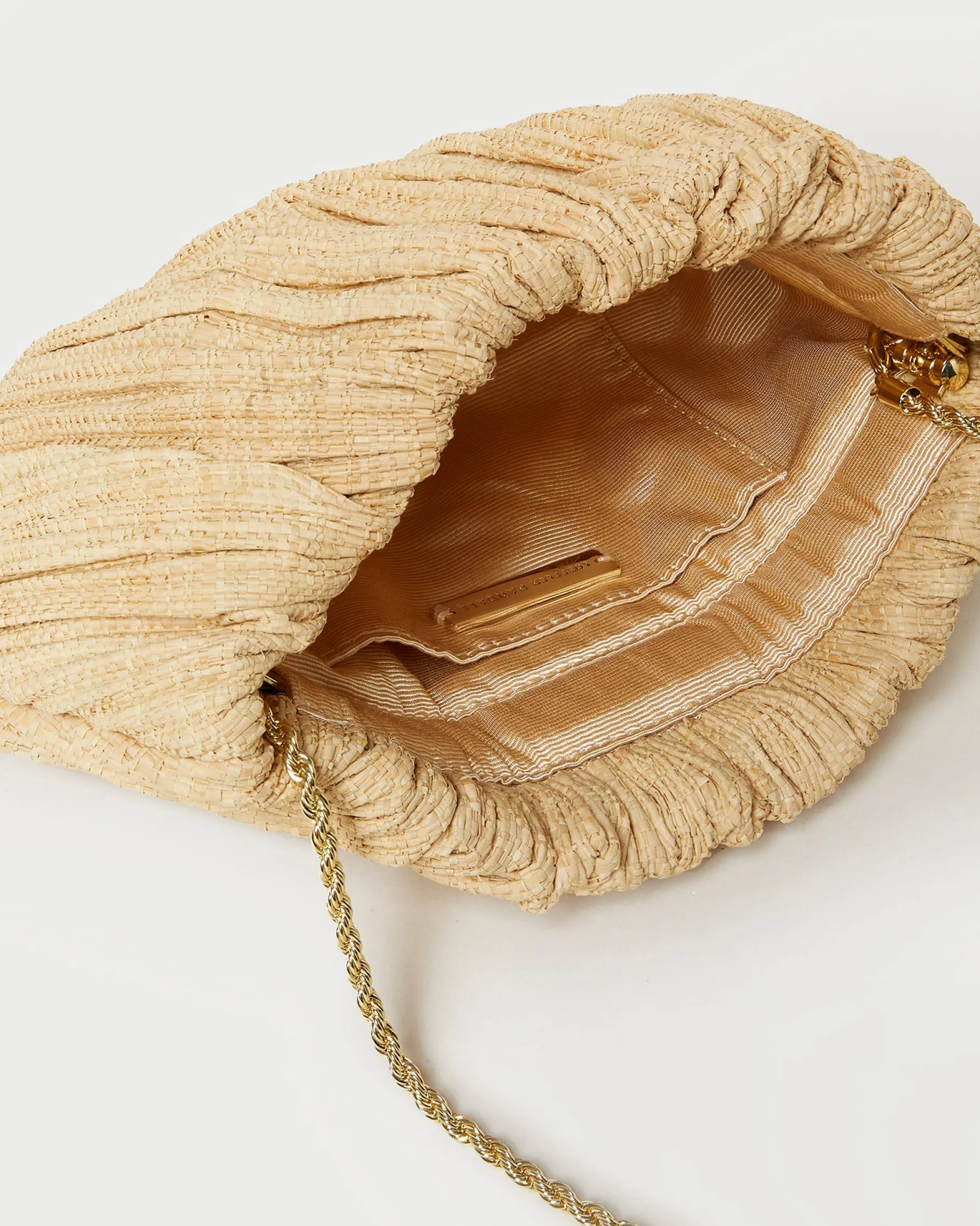 Brit White Flat Pleated Clutch