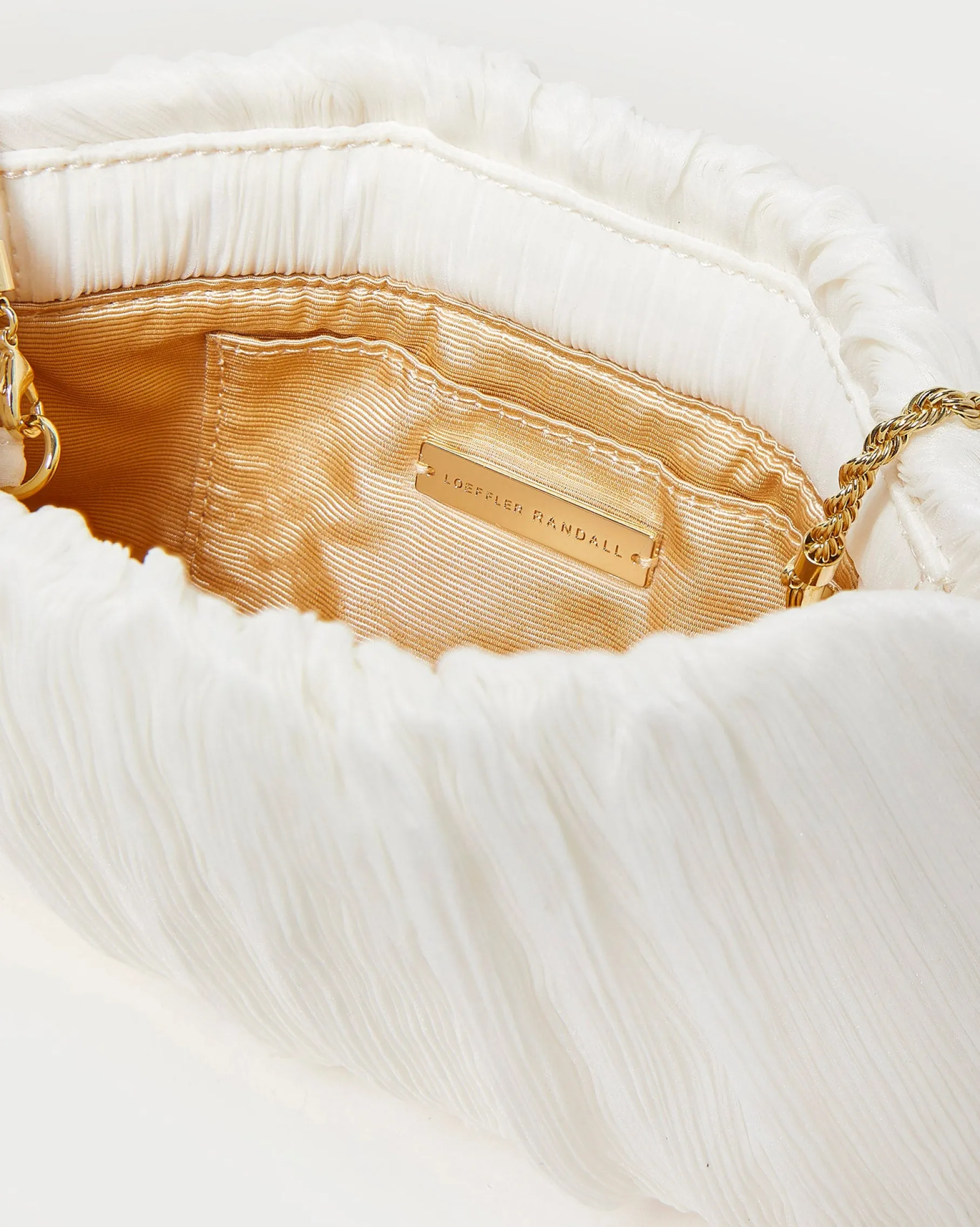 Brit White Flat Pleated Clutch