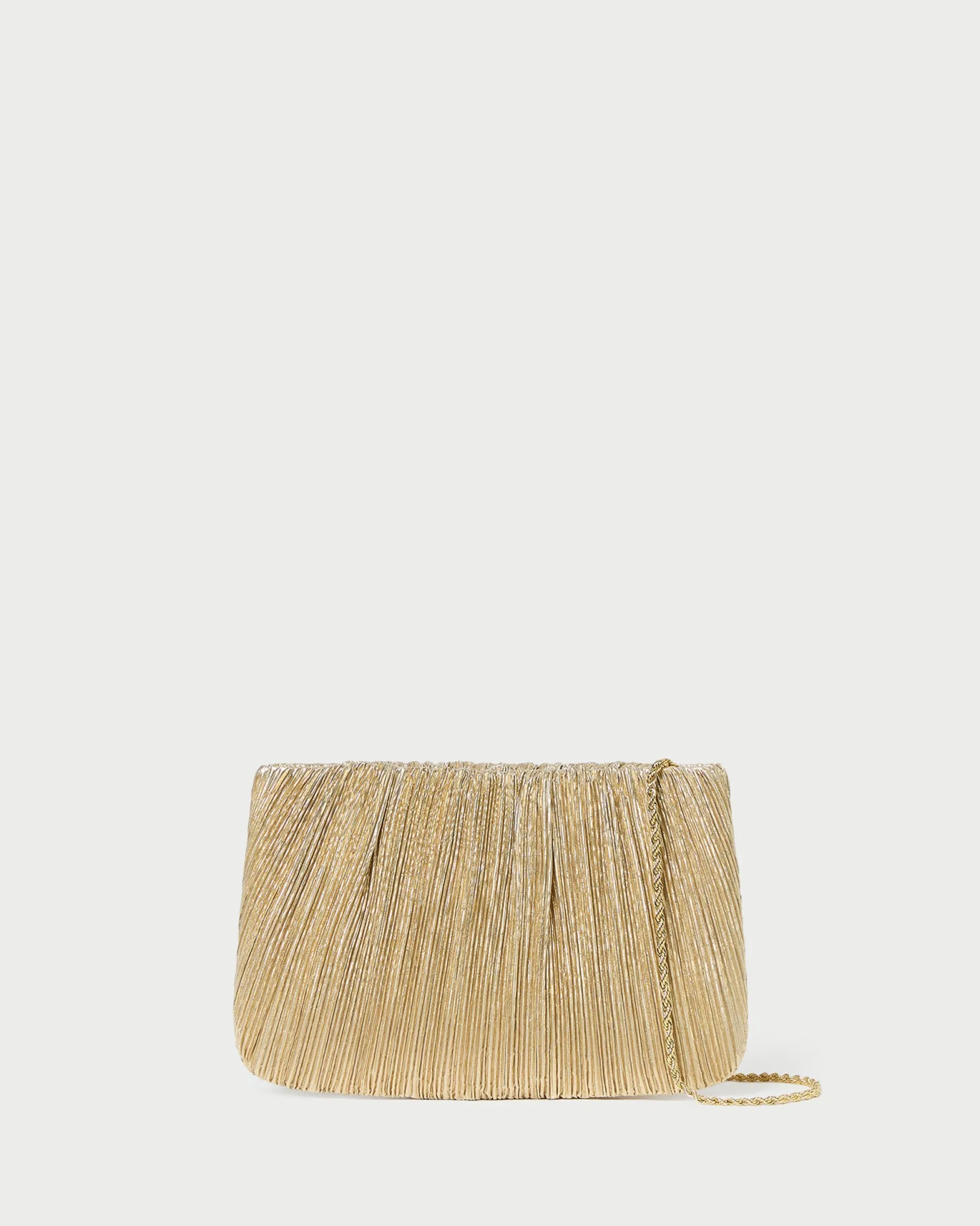Brit White Flat Pleated Clutch