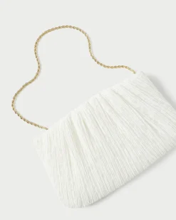 Brit White Lace Flat Clutch