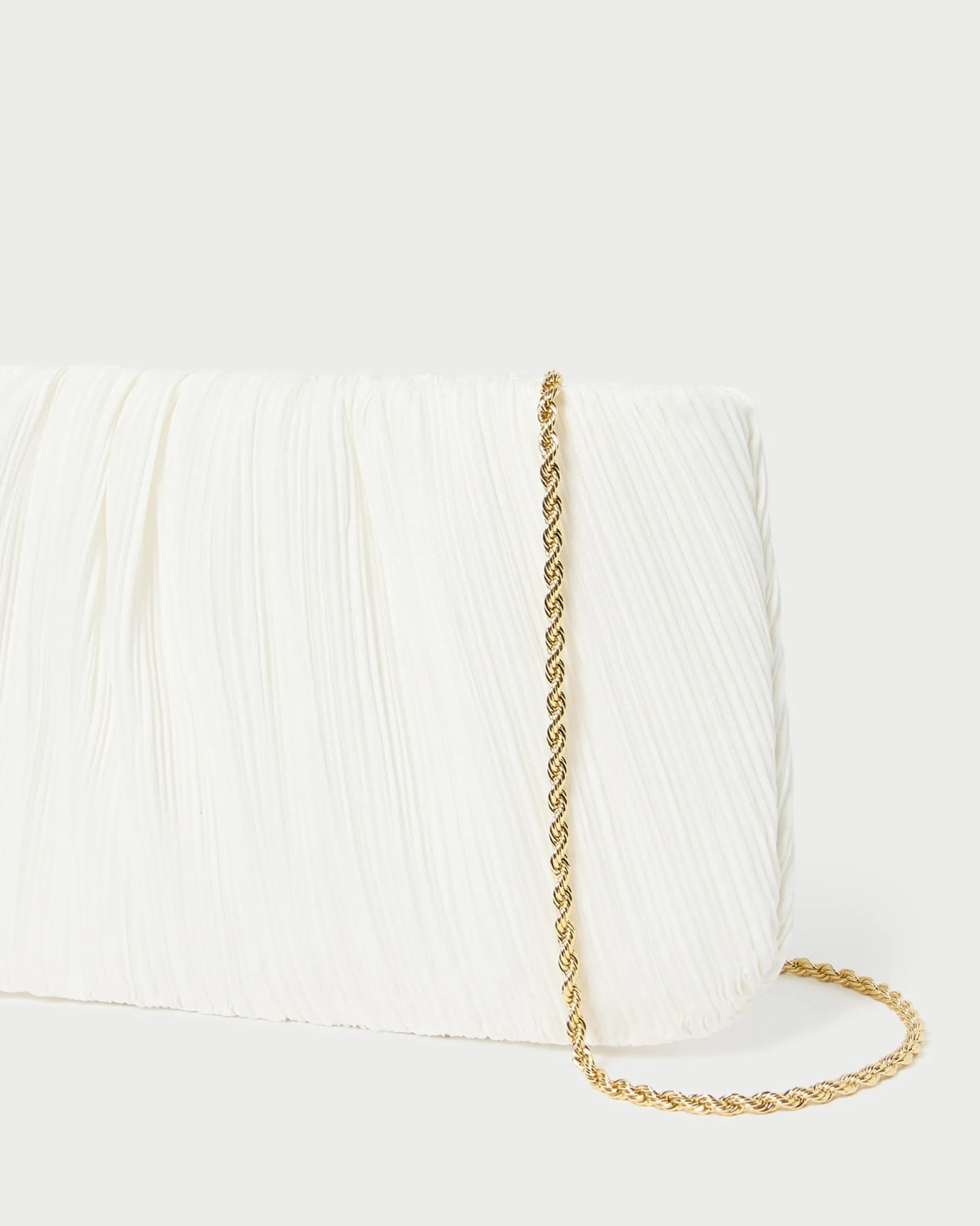 Brit White Lace Flat Clutch