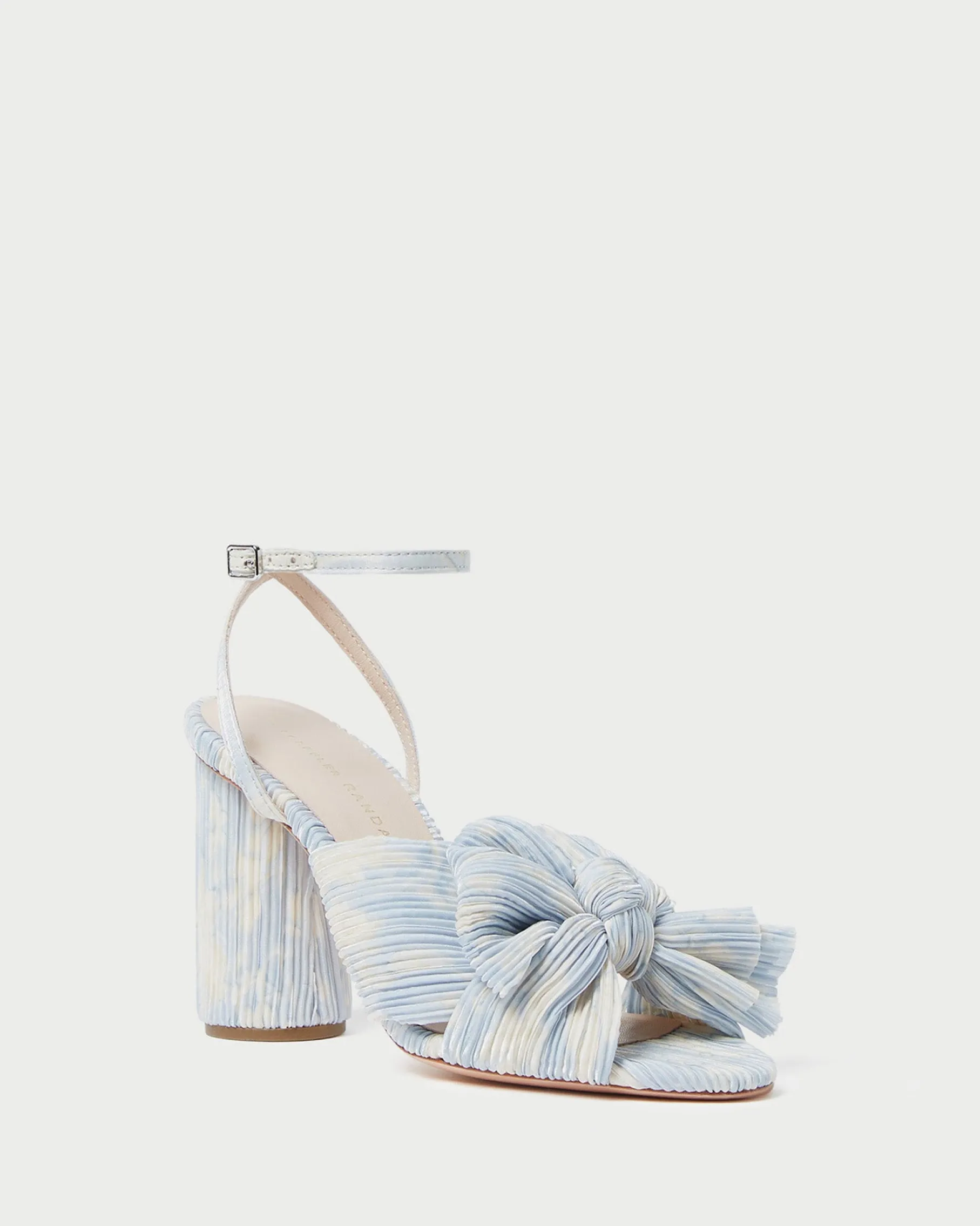 Camellia Black Pleated Bow Heel