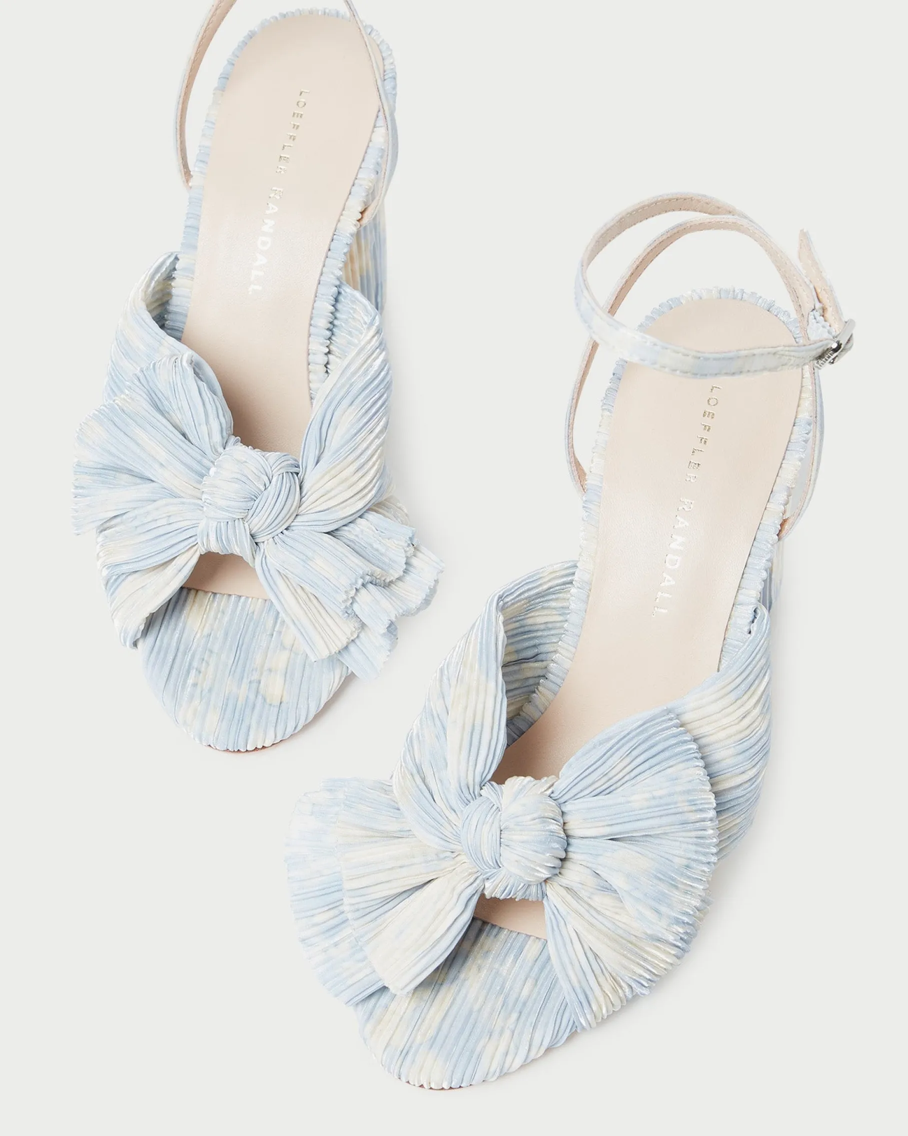 Camellia Black Pleated Bow Heel