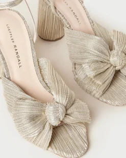 Camellia Black Pleated Bow Heel