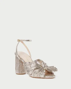 Camellia Blue Floral Bow Heel