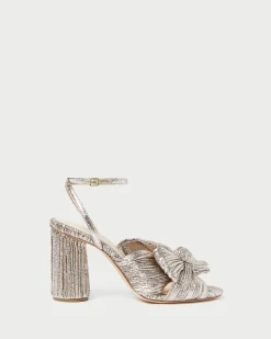Camellia Blue Floral Bow Heel