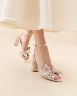 Camellia Blue Floral Bow Heel