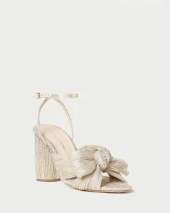 Camellia Blue Floral Bow Heel