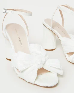 Camellia Blue Floral Bow Heel