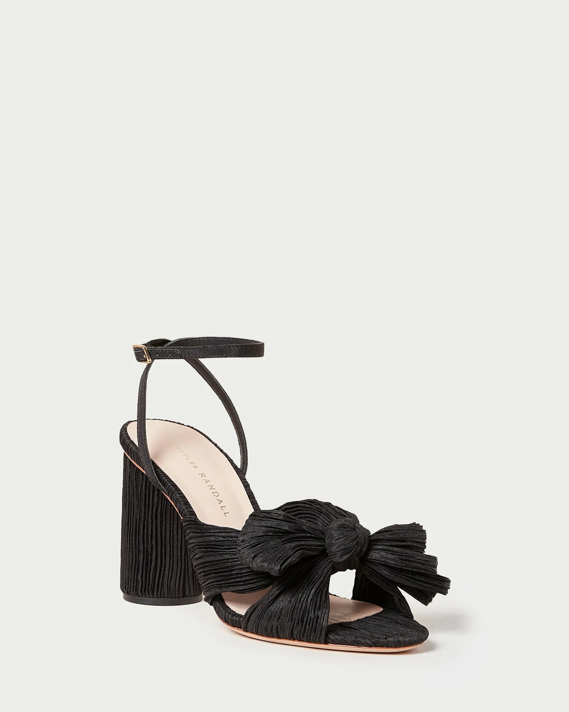 Camellia Champagne Pleated Bow Heel