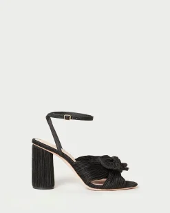 Camellia Champagne Pleated Bow Heel