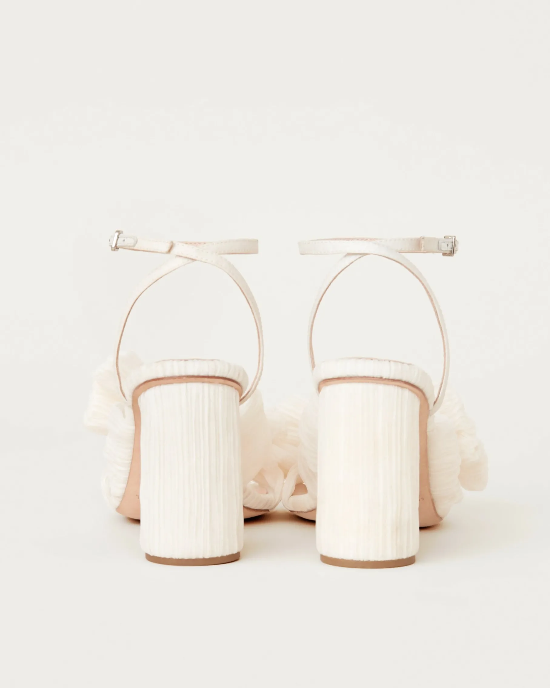 Camellia Champagne Pleated Bow Heel