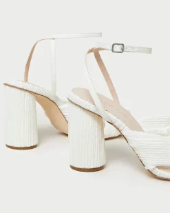 Camellia Champagne Pleated Bow Heel