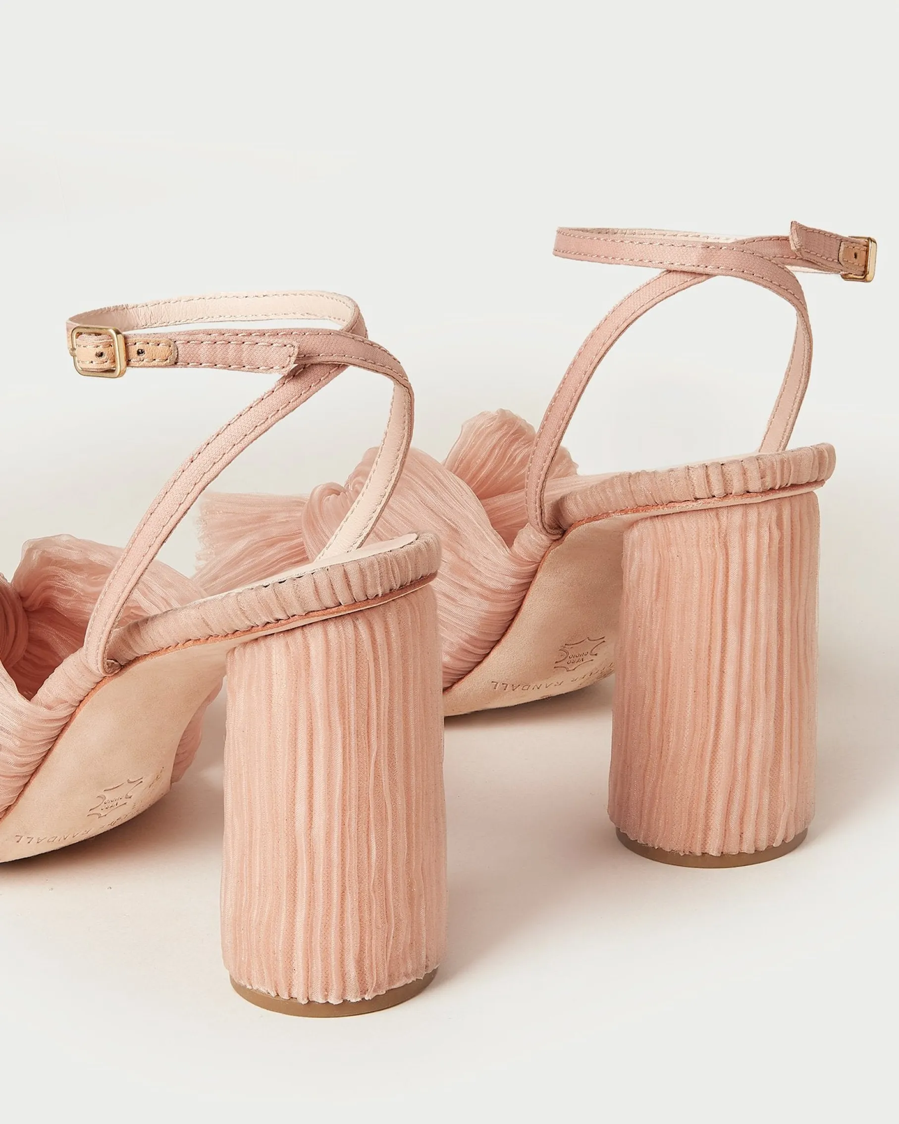 Camellia Gold Pleated Bow Heel
