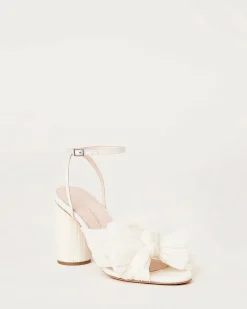 Camellia Pearl Pleated Bow Heel