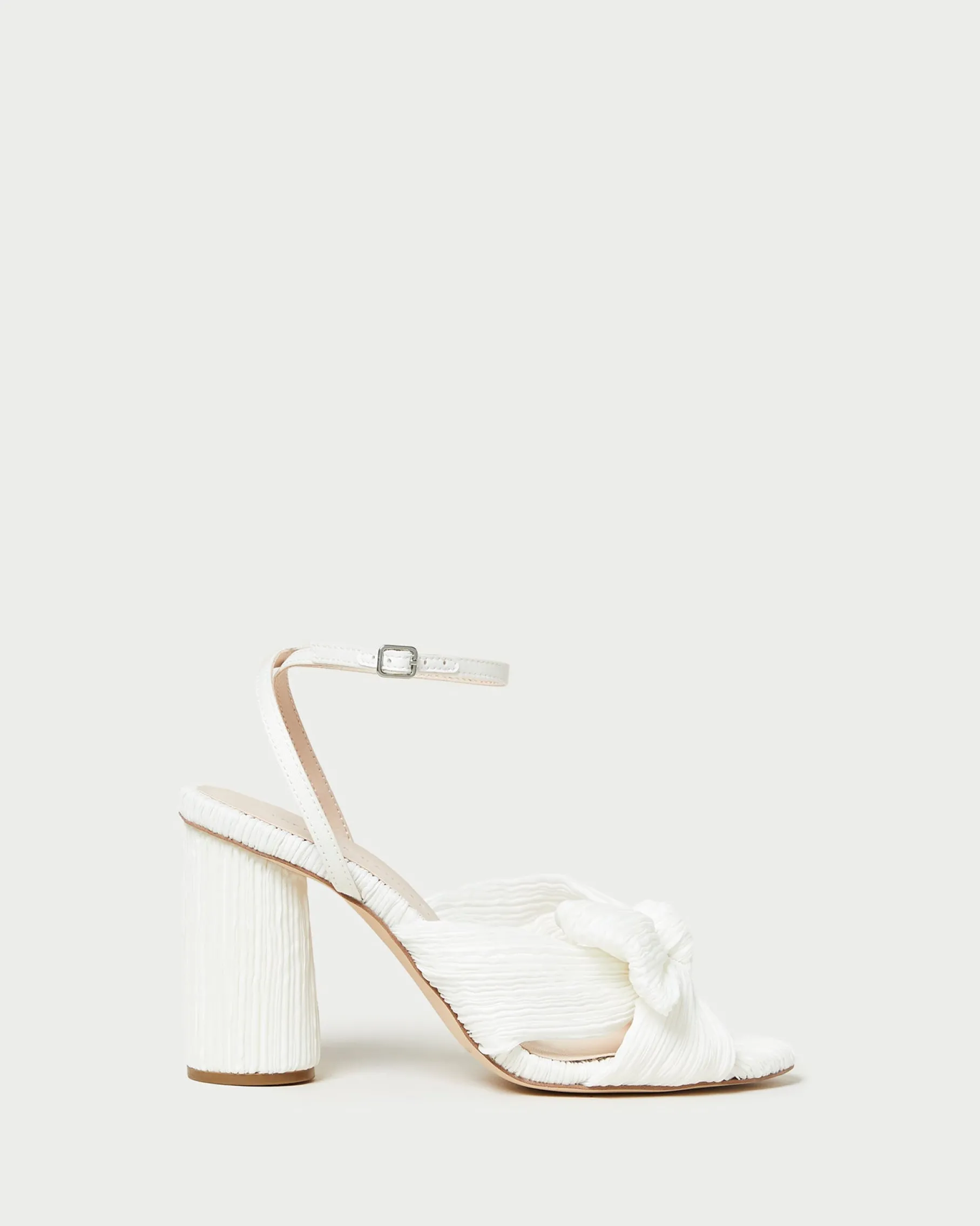 Camellia Pearl Pleated Bow Heel