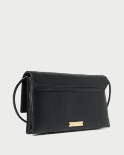 Charlee Black Leather Shoulder Bag