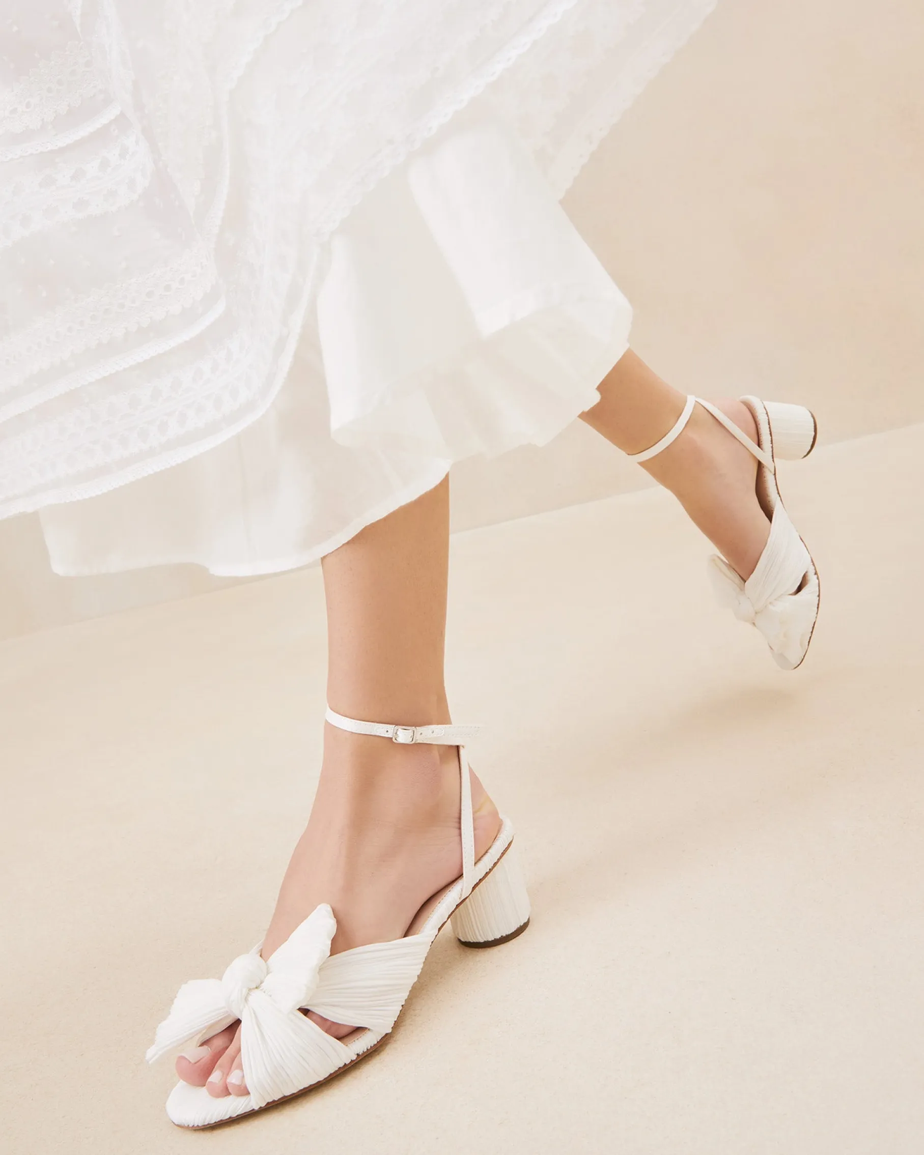 Dahlia Black Pleated Bow Heel