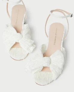 Dahlia Blue Floral Bow Heel