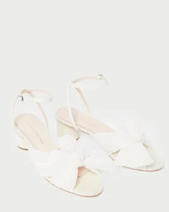 Dahlia Blue Pleated Bow Heel