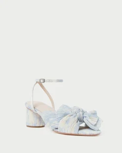 Dahlia Champagne Pleated Bow Heel